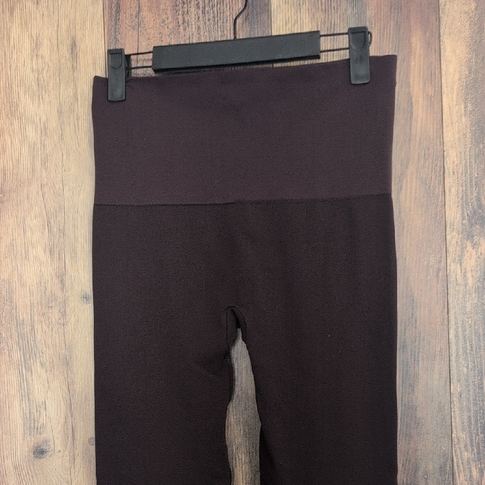 SPANX Maroon/Purple High-Waisted Seamless Zip Leg Leggings XL